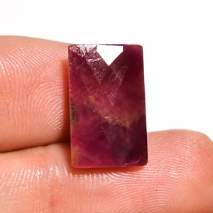 natural red RUBY precious cut octagon cabochon gemstone 10.00 Cts. (09x15x04 mm) - Picture 1 of 7