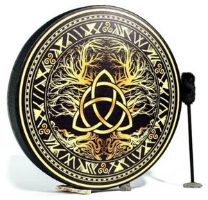Sacred Celtic Drum "Trinity Knot", viking instrument, shamanic healing tool - Picture 1 of 12