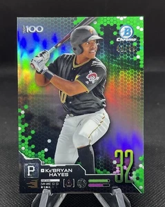 2019 KE'BRYAN HAYES GREEN REFRACTOR ROOKIE Serial #41/99  Bowman Chrome Scouts - Picture 1 of 6
