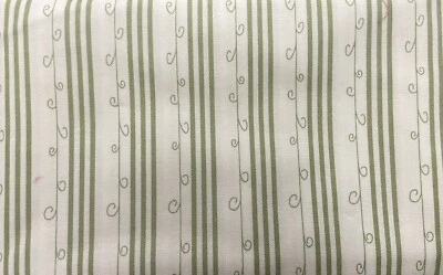 MODA MISTLETOE LANE CUTE GREEN STRIPED PRINT 100% COTTON FABRIC 1 Yard - Image 1 of 2