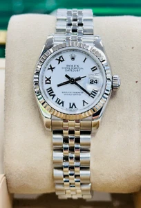 Rolex Datejust 26mm 179174 Jubilee Steel 18k White Gold Bezel Roman Dial Watch - Picture 1 of 9