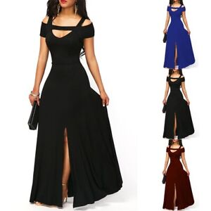 Summer Party Prom Ball Gown for Women Plus Size Cold Shoulder Maxi Dress