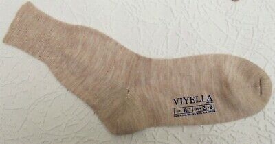 Calze Alla Caviglia Vintage INUTILIZZATE Uniforme Scolastica Anni '60 VIYELLA Scarpe Taglia 2,5-3 Beige • 8.50€