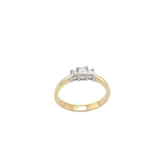 3-Stone Diamond Ring, Set With 0.35ct of Diamonds In 18ct Yellow & White Gold - Picture 1 of 8
