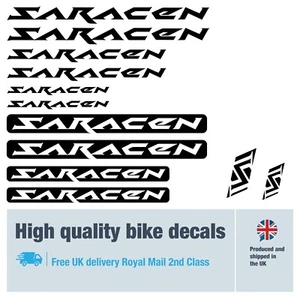 Saracen Classic Fahrrad Aufkleber mit gratis Fahrradschutz (27er Pack) - 20+ Farben - Bild 1 von 3