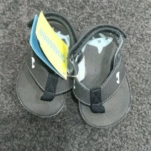 Gymboree Size 3 to 4 Toddler Boys Navy Shark Flip Flops -New with Tags - Picture 1 of 4