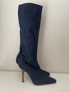 Colin Stuart Victoria’s Secret Knee High Denim Boots New Size 10 - Picture 1 of 4
