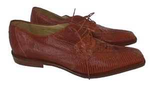 Belvedere Genuine Crocodile & Lizard Leather Dress Shoes Size 12 Brown - Picture 1 of 9