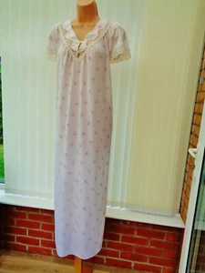 S46 VTG ST MICHAEL IVORY FLORAL BUTTON FRONT 70'S NIGHTDRESS NIGHTIE 18/20 NWOT - Picture 1 of 8