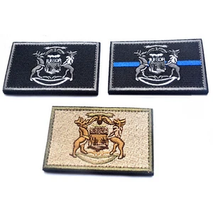 3 PCS USA Michigan FLAG MI STATE FLAG U.S. ARMY 3D EMBROIDERED TACTICAL PATCH - Picture 1 of 2