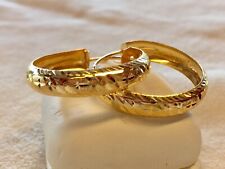 20K Gold Earring Thailand Yellow Gold 1.91 Grams 90% Gold Purity Hoop Style