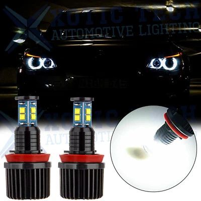 Mega 80W LED H8 Angel Eye Halo Ring Fit BMW 750Li 760Li 740Li F01 F02 7-Series - Image 1 of 4