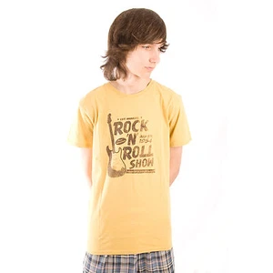 Camiseta de guitarra Life is Good platillo amarillo rock 'n roll camiseta buenas vibraciones para hombre nueva con etiquetas - Imagen 1 de 1