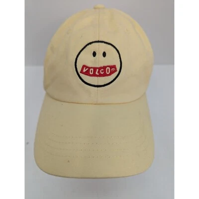 Volcom Smiley Face Diamond Men Yellow Wide Brim Adjustable Strap Back Cap Hat - Image 1 of 4