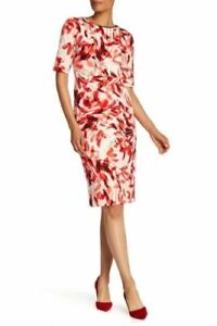 Dress Maggy London Women Blush Flame Textured Cutout Casual Party Size 4