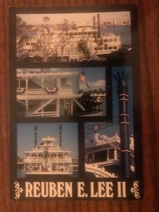 Ref_50 Boat Steam Paddle Postcard Vintage Reuben E.Lee II RIVERBOAT Restaurant - Picture 1 of 4