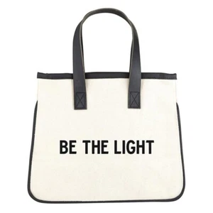 Large Canvas Tote Bag - BE THE LIGHT - Size:11" W x 9.5" H x 6" Gusset - Picture 1 of 1