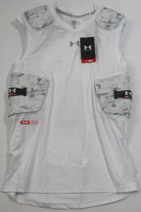 Nuevo con etiquetas Under Armour HeatGear Para hombres LG Blanco Gameday Football Armour Pro 5 almohadillas Top - Imagen 1 de 6