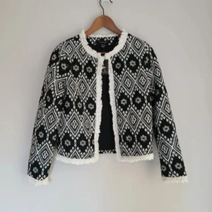 Atmosphere Womens Open Jacket Size M Black Lightweight Aztec Southwester - Picture 1 of 10