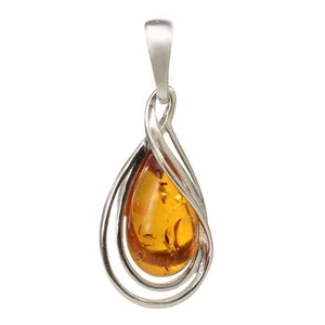 Sterling Silver and Baltic Amber Pendant "Micaela" - Picture 1 of 9