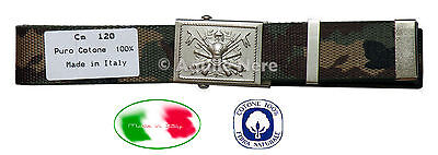 Cintura Militare Fibbia Esercito Italiano Mimetica Woodland SBB Made In Italy • 14€