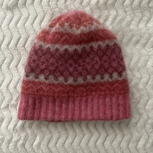 Woolrich Size Small Pink Lambswool Angora Fair Isle Beanie - Picture 1 of 4