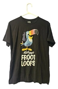 Camiseta Uniqlo UT Kelloggs Froot Loops Tucán Gráfico Negra M Algodón Cuello Redondo Camisa - Imagen 1 de 20