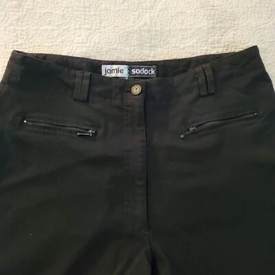 Pantalones Capri Jamie Sadock 6 Nylon Rayón Negro Golf Bolsillos Activos con Cremallera Foto 1 de 4