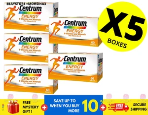New Centrum Energy B-Vitamins and Minerals+Vitamin C & E 60s ( 5 BOX ) - Picture 1 of 9