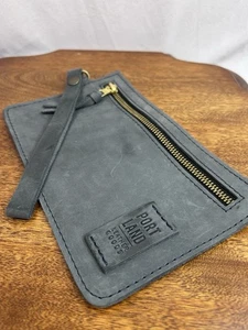 PORTLAND LEDERWAREN CLUTCH GELDBÖRSE TASCHE GELDBEUTEL WILDLEDER STOME GRAU - Bild 1 von 10