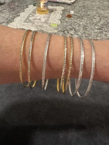 Lotto 7 Bracciali Cerchio Varietà Braccialetto Costume Gioielli Amicizia Divertimento Feste 3" - Foto 1 di 3