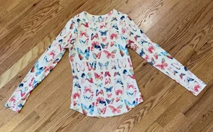 No Boundaries Langarmshirt weiß Schmetterling Rippstrick L - Bild 1 von 4