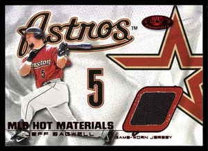 2002 Hot Prospects MLB Red Hot Materials Jersey #JB2 Jeff Bagwell /50 - Picture 1 of 2
