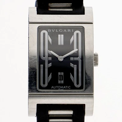 RELOJ BVLGARI RT45S Rettangoro negro SS/caucho AT Foto 1 de 4