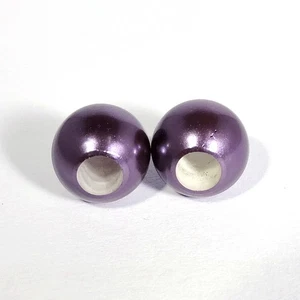 2 Stück Europium Lila Perle Großloch Perlen 5 mm Loch Edelsteine A509 - Bild 1 von 5