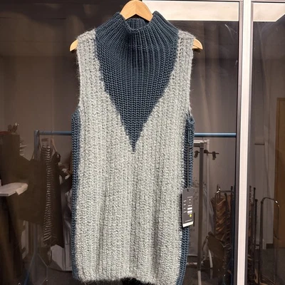 Annette Görtz ‘Bill’ Knitted Waistcoat Sleeveless Jumper Small 10-12 turquoise - Image 1 of 4