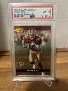 2000 Bowman's Best Football Refractor #12 Jerry Rice /250 PSA 8 - Bild 1 von 2