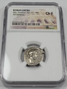 MARCO AURELIO AR Denario NGC CH F 161-180 ELECCIÓN César Buen Emperador *R220 - Imagen 1 de 5