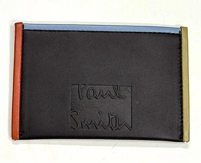 Paul Smith Cartera de Cuero Negro Portatarjetas Bloques de Color Borde Firma Nuevo $195 Foto 1 de 4