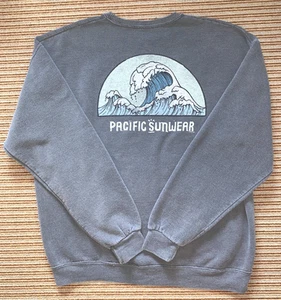 PacSun Pacific Sunwear Crew Neck Sweatshirt Vintage GRAY - LARGE - Picture 1 of 6