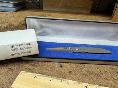 Rare Limited Titanium Benchmade 335 D2 Big Spender 154cm 01/2003 Mel Pardue NIB - Image 1 of 4