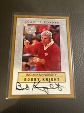 Bobby Knight 2001 Greats of the Game Fleer Coach's Corner ON CARD AUTO #013/100