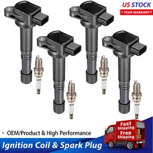 4 Ignition Coil Pack and Spark Plug UF583 UF311 For 2002-2009 Honda CR-V 2.4L L4 - Picture 1 of 8