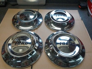 Wheel Center Caps 1950's Ford Dog Dish Hubcaps 10 1/2" Set of 4 Hub Caps Used - Picture 1 of 8
