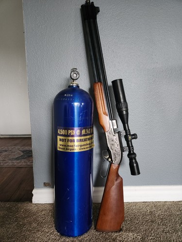 Sumatra 2500 500cc PCP Air Rifle in 5.5mm (0.22Cal), scope, 2 magazine ...