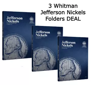 3 Whitman Coin Folders Set Collection For Jefferson Nickels Nos.1-3 1938 - Date - Picture 1 of 12