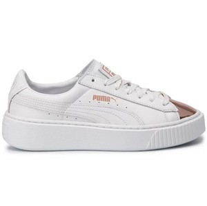 puma basket platform core bianche