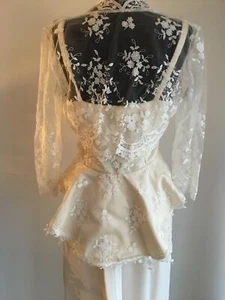 Hochzeit Braut Brautkleid Rock 36 Bustier Bolero Spitze 3 Teile Ecrue 40/42 - Bild 1 von 7