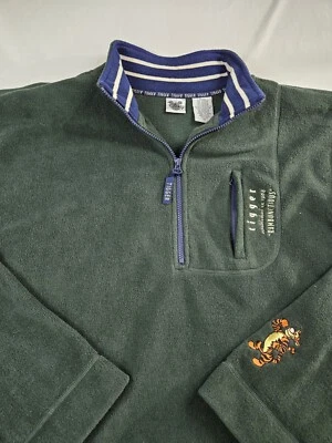 Женский пуловер Disney 2X зеленый тигр 1/4 на молнии флисовый вышитый винтажный 2XL - Изображение 1 из 4