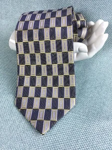 VALERIO GARATI HANDMADE BLACK Gold & Silver Silk Men Necktie Hand Made - Picture 1 of 4